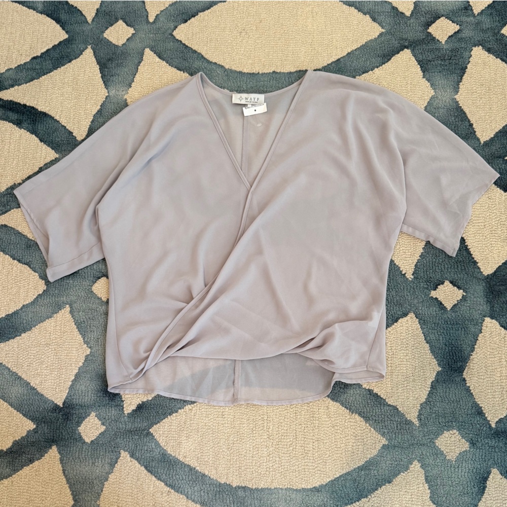 WAYF Sheer Gray Top - Size XS